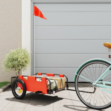 Berkfield Bike Trailer Orange Oxford Fabric and Iron