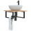 Berkfield Basin Shelf Wall Mounted Steel and Solid Wood Acacia 1