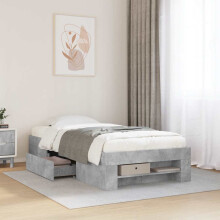 Berkfield Bed Frame without Mattress Concrete Grey 100x200cm Engineered Wood