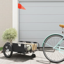 Berkfield Bike Trailer Black Oxford Fabric and Iron