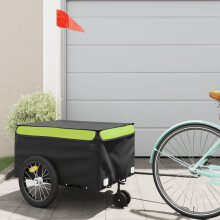 Berkfield Bike Trailer Black and Green 45 kg Iron