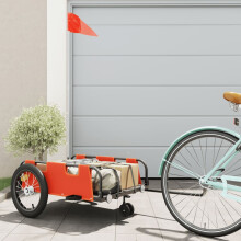 Berkfield Bike Trailer Orange Oxford Fabric and Iron