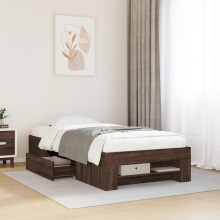 Berkfield Bed Frame without Mattress Brown Oak 90x190 cm Single Engineered Wood