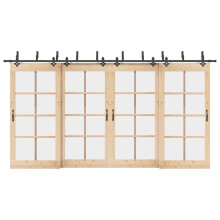 Berkfield Sliding Door Hardware Kit 427 cm Steel Black