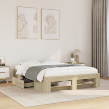 Berkfield Bed Frame without Mattress Sonoma Oak 140x190 cm Engineered Wood