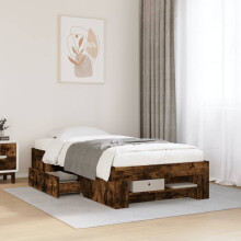 Berkfield Bed Frame without Mattress Smoked Oak 90x200 cm Engineered Wood