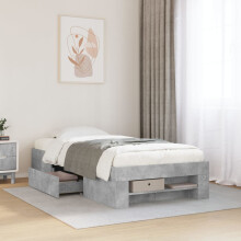Berkfield Bed Frame without Mattress Concrete Grey 90x190cm Engineered Wood