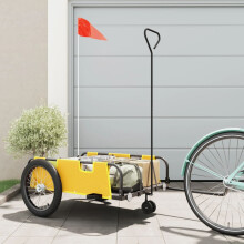 Berkfield Bike Trailer Yellow and Black Oxford Fabric and Iron