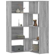 Berkfield Corner Bookcase 4-Tier Grey Sonoma 85x85x140 cm Engineered Wood