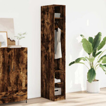 Berkfield Wardrobe Smoked Oak 30x50x200 cm Engineered Wood