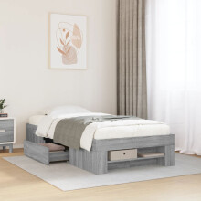 Berkfield Bed Frame without Mattress Grey Sonoma 90x190 cm Single Engineered Wood
