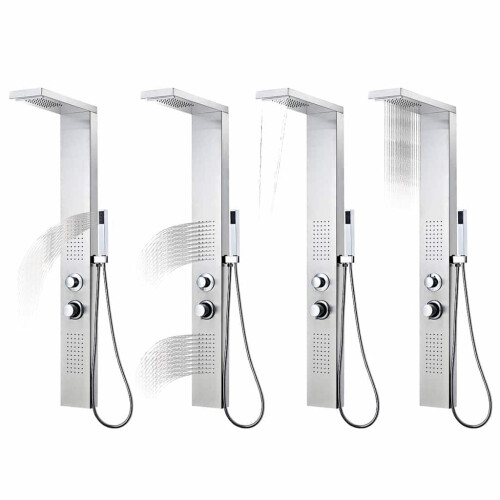 Berkfield Shower Panel System Stainless Steel Square 2