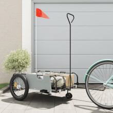 Berkfield Bike Trailer Grey and Black Oxford Fabric and Iron