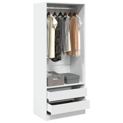 Berkfield Wardrobe White 80x50x200 cm Engineered Wood