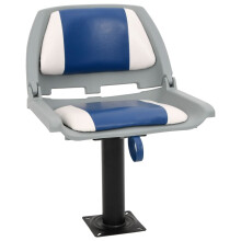 Berkfield 2 Piece Foldable Boat Seat Set Blue and White 48x51x41 cm