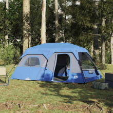 Berkfield Family Tent 9-Person Blue Quick Release Waterproof