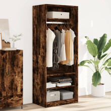 Berkfield Wardrobe Smoked Oak 80x50x200 cm Engineered Wood