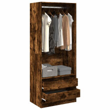 Berkfield Wardrobe Smoked Oak 80x50x200 cm Engineered Wood