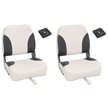 Berkfield Foldable Boat Seat 2 Set Low Backrest