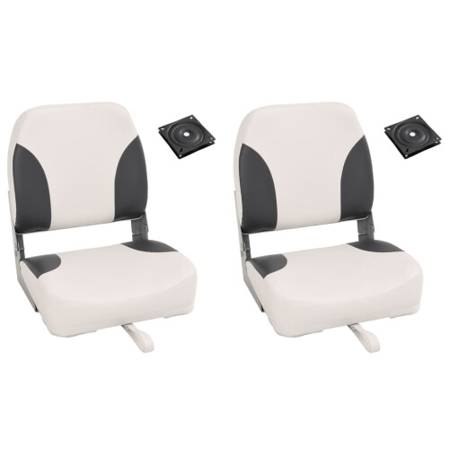 Berkfield Foldable Boat Seat 2 Set Low Backrest