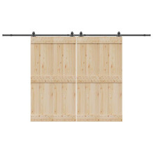 Berkfield Sliding Door Hardware Kit 366 cm Steel Black