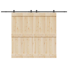 Berkfield Sliding Door Hardware Kit 305 cm Steel Black