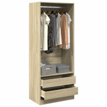 Berkfield Wardrobe Sonoma Oak 80x50x200 cm Engineered Wood