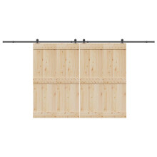 Berkfield Sliding Door Hardware Kit 427 cm Steel Black