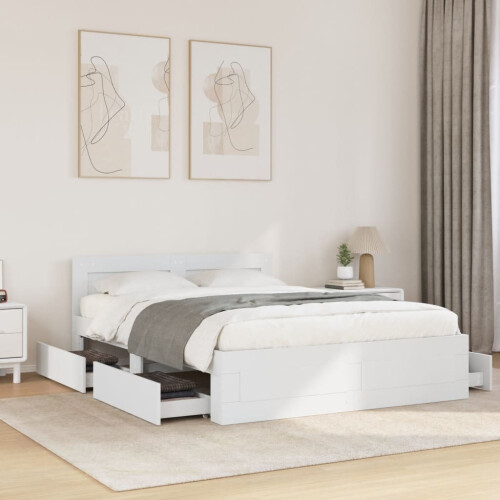 Berkfield Bed Frame with Headboard without Mattress White 120x200 cm