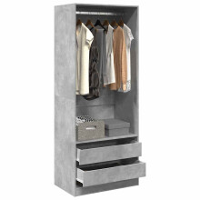 Berkfield Wardrobe Concrete Grey 80x50x200 cm Engineered Wood