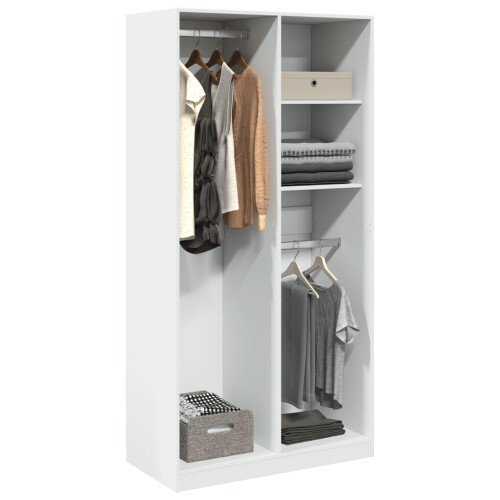 Berkfield Wardrobe White 100x50x200 cm Engineered Wood
