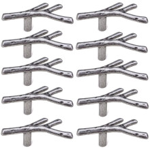 10Pcs Silver Cabinet Knobs and Drawer Pull Handles, Modern Tree Branch Design, Easy Singlehole Installation