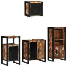 Berkfield Bathroom Furniture Set with Drawer 4 pcs Solid Reclaim Wood