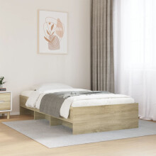 Berkfield Bed Frame without Mattress Sonoma Oak 75x190 cm Small Single Engineered Wood