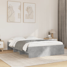 Berkfield Bed Frame without Mattress Concrete Grey 120x190cm Engineered Wood