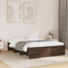 Berkfield Bed Frame without Mattress Brown Oak 120x190 cm Small Double Engineered Wood