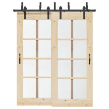 Berkfield Sliding Door Hardware Kit 183 cm Steel Black