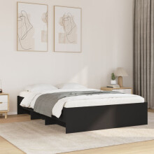Berkfield Bed Frame without Mattress Black 135x190 cm Double Engineered Wood