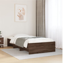 Berkfield Bed Frame without Mattress Brown Oak 90x190 cm Single Engineered Wood