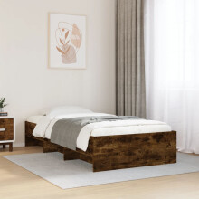 Berkfield Bed Frame without Mattress Smoked Oak 75x190 cm Small Single Engineered Wood