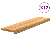 Berkfield Stair Treads 12 pcs Light Brown 100x30x2 cm Solid Wood Oak