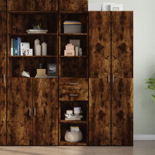Berkfield Highboard Smoked Oak 40x42.5x185 cm Engineered Wood