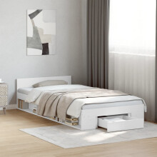 Berkfield Bed Frame with Drawer without Mattress White 75x190 cm Small Single
