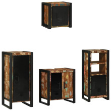 Berkfield Bathroom Furniture Set with Drawer 4 pcs Solid Reclaim Wood