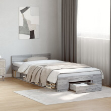 Berkfield Bed Frame with Drawer without Mattress Grey Sonoma 90x190 cm Single