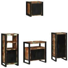 Berkfield Bathroom Furniture Set with Drawer 4 pcs Solid Reclaim Wood