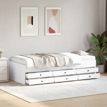 Berkfield Daybed with Drawers without Mattress White 90x190 cm Single