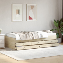 Berkfield Daybed with Drawers without Mattress Sonoma Oak 90x200 cm