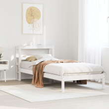 Berkfield Bed Frame without Mattress White 75x190 cm Small Single Solid Wood Pine