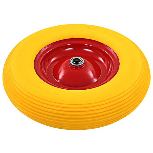 Berkfield Wheelbarrow Wheel with Axle Solid PU 4.00-8 390 mm 1